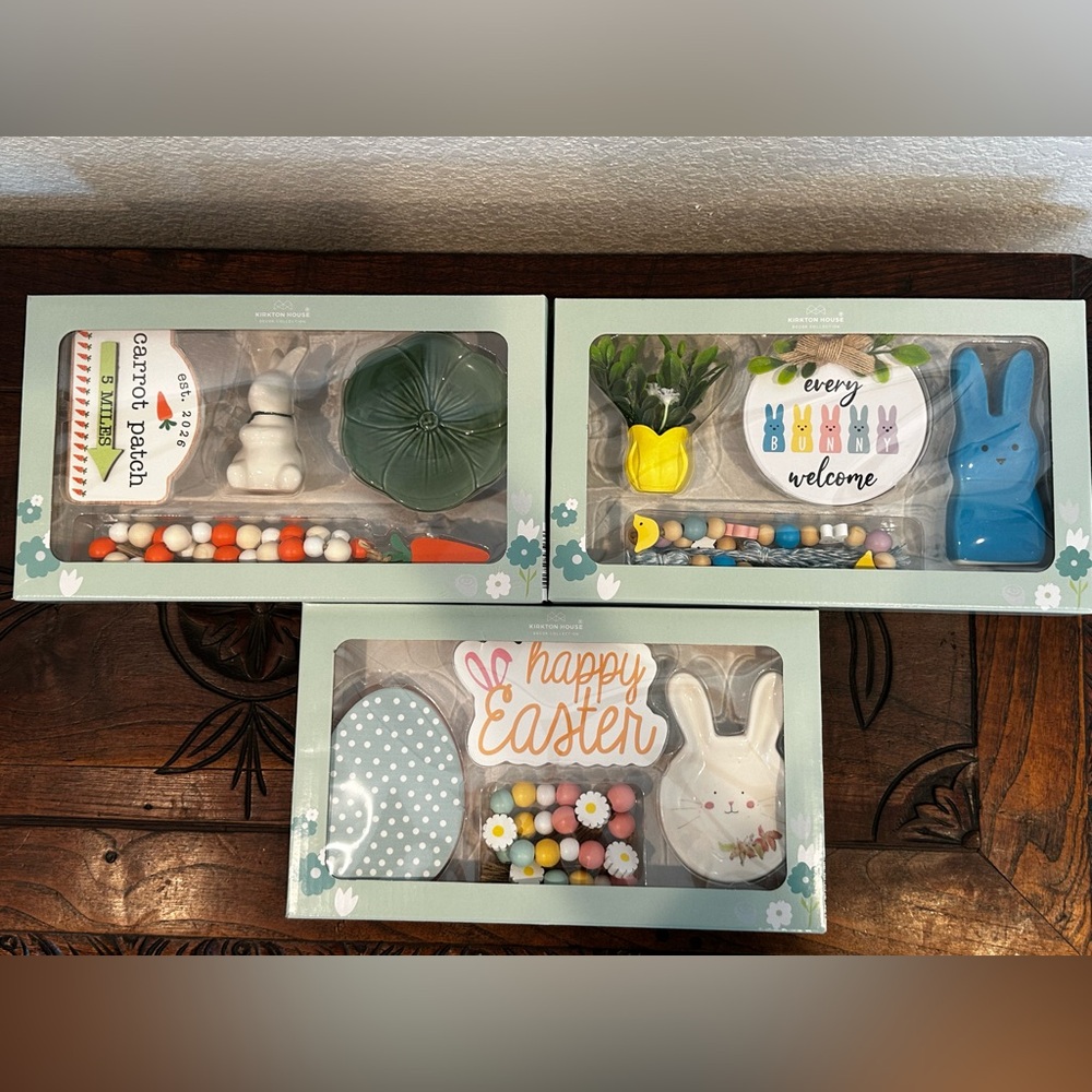 SET of 3! Kirkton House Spring & Easter Tray Objects Tier Tray Aldi Decor Props